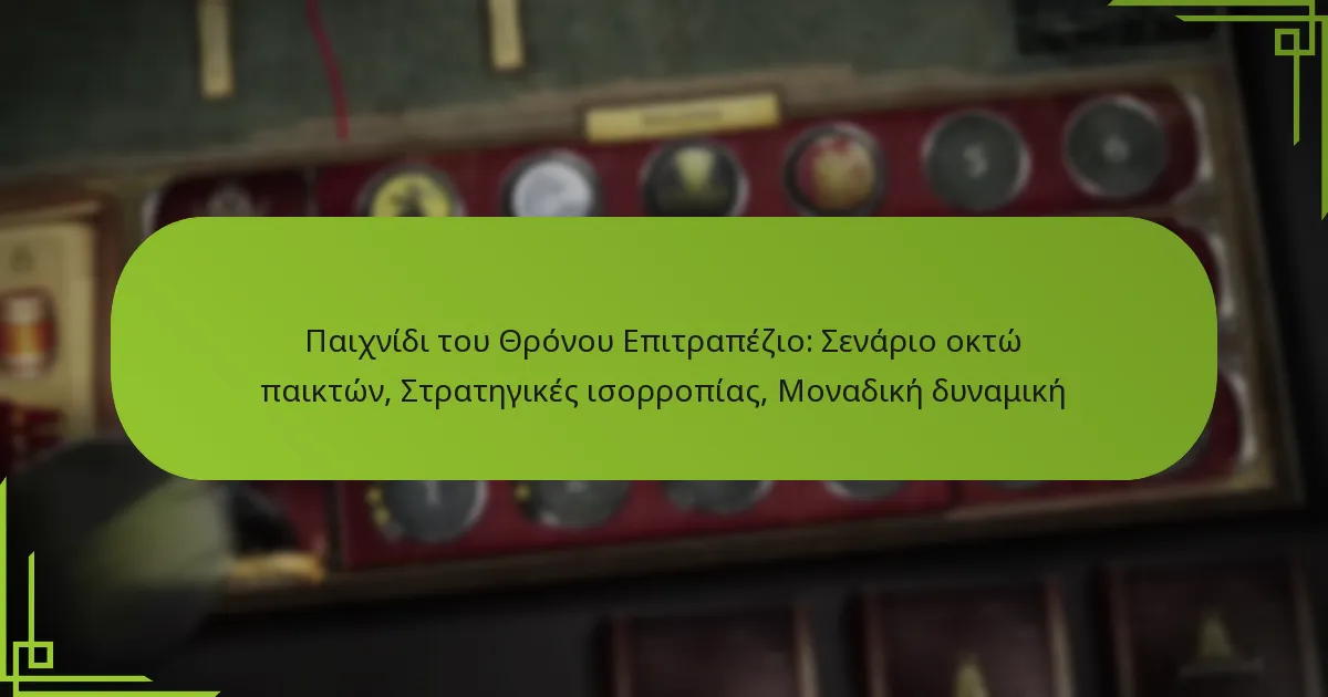 Παιχνίδι του Θρόνου Επιτραπέζιο: Σενάριο οκτώ παικτών, Στρατηγικές ισορροπίας, Μοναδική δυναμική